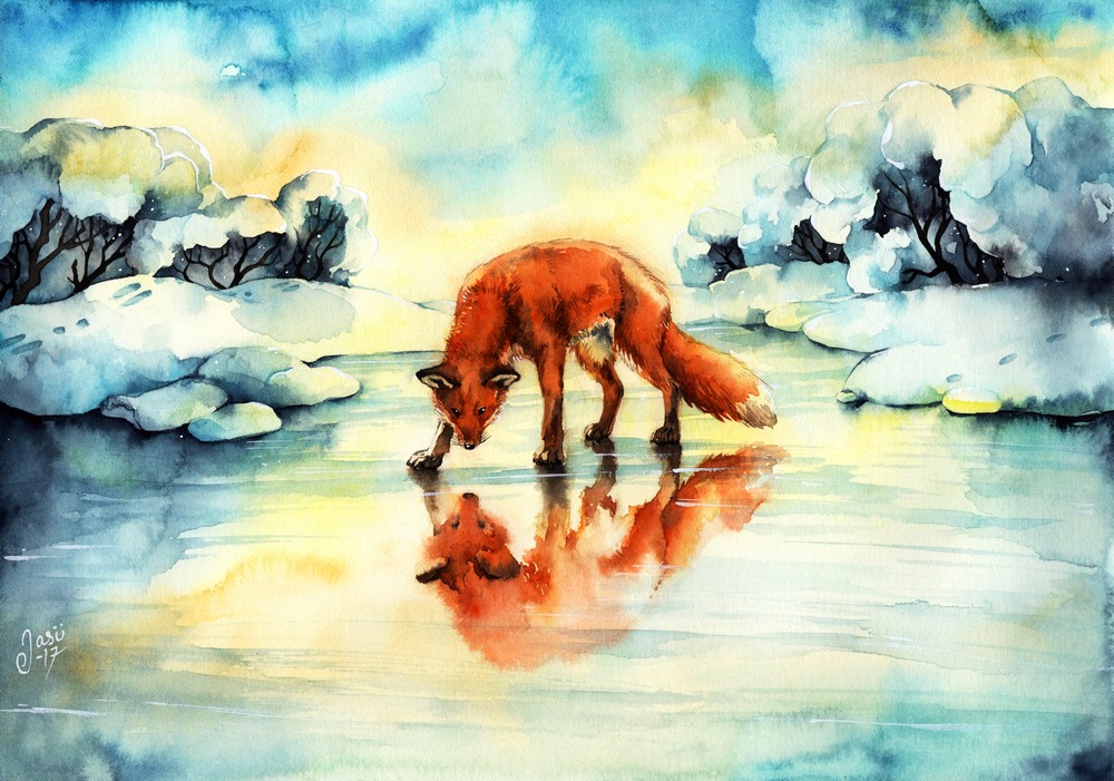 Print - Fox on Ice